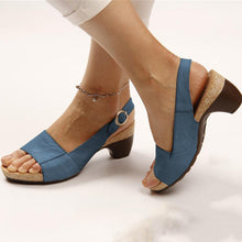 Load image into Gallery viewer, Women's Elegant Low Chunky Heel Comfy Sandals