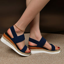 Load image into Gallery viewer, Stretch Peep Toe Casual Side Hollow Slope Bottom Sandals
