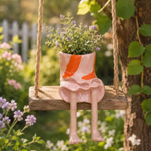 Load image into Gallery viewer, Cool skirt creative sitting legs planter for plants and home decor
