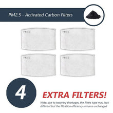 Load image into Gallery viewer, Nose Wire Pollution Mask / Pack of 2 - Adult - 4 Activated Carbon Filters PM2.5  - Washable and Reusable
