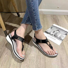 Load image into Gallery viewer, Ladies Rubber Sole Casual Wedge Sandals
