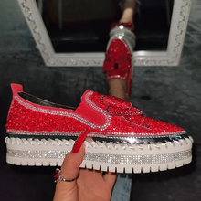 Load image into Gallery viewer, 👡Women Shining Rhinestone Slip-on Loafers with Cute Bowknot
