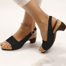 Load image into Gallery viewer, Women&#39;s Elegant Low Chunky Heel Comfy Sandals
