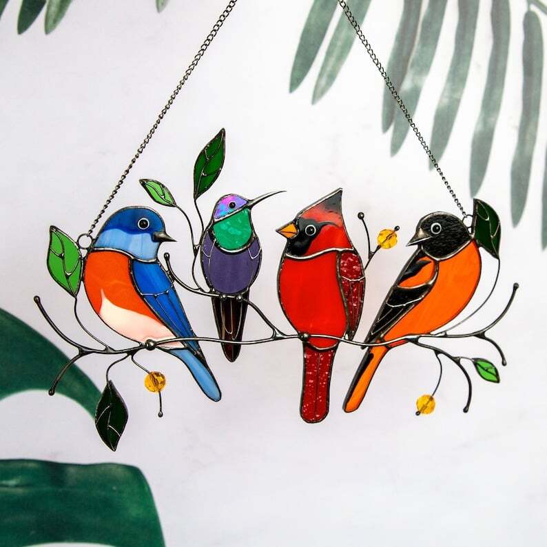 Birds Stained Glass Window Hangings