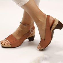 Load image into Gallery viewer, Women&#39;s Elegant Low Chunky Heel Comfy Sandals
