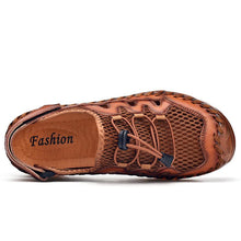 Load image into Gallery viewer, Men&#39;s Rubber Toe Cap Mesh Splicing Slippers Outdoor Water Sandals
